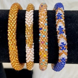HAND CRAFTED in Nepal Beaded Bracelets (set of 4) #205